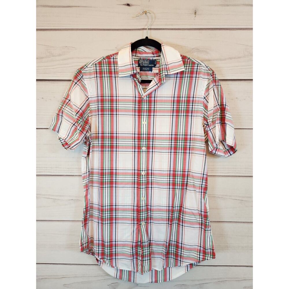 Polo Ralph Lauren Men's Bradford Custom Fit Short‎ Sleeve Button Up Shirt Size M